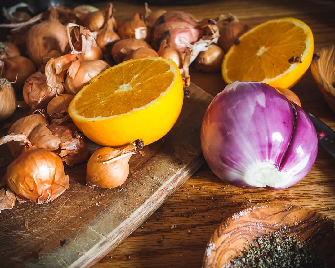 The ingredients of Traditional Greek Stew can include red wine, allspice, cloves, bay leaf, cinnamon, garlic and juniper berries.