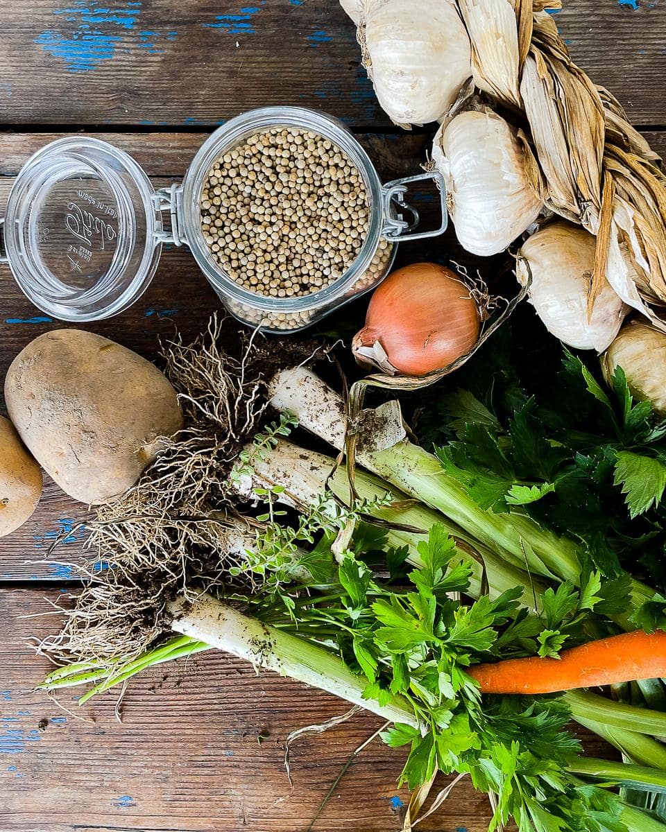 Fresh vegetables ready to prepare a soup
