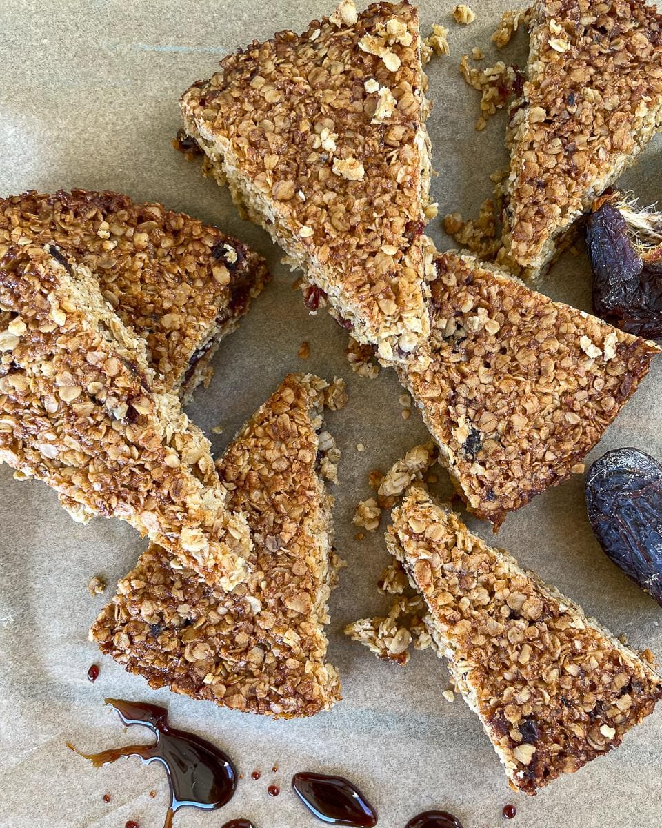 Dark golden date flapjacks
