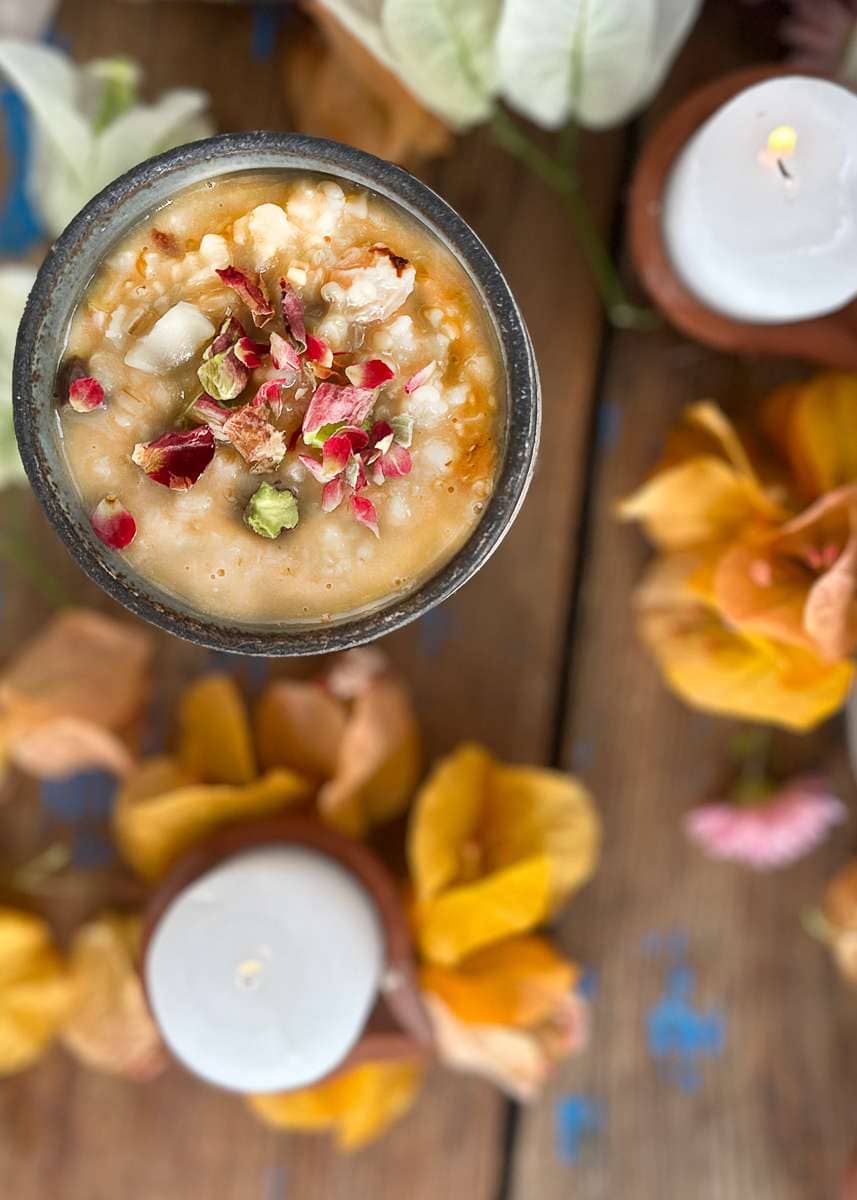 Breakfast oats Kheer to celebrate Diawli.